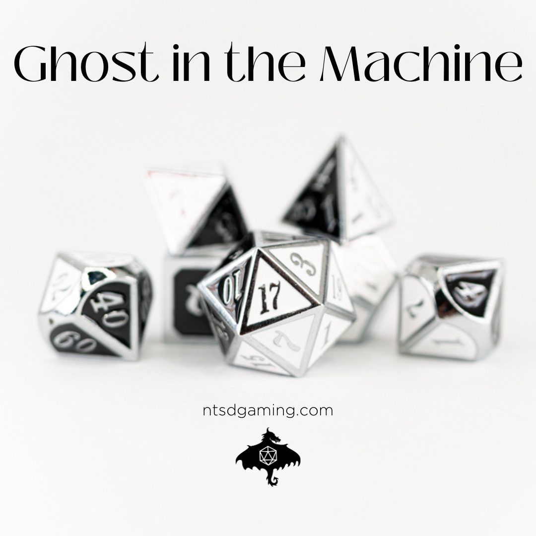 Ghost in the Machine | 7 Piece Metal Dice Set - Emberglow Gaming