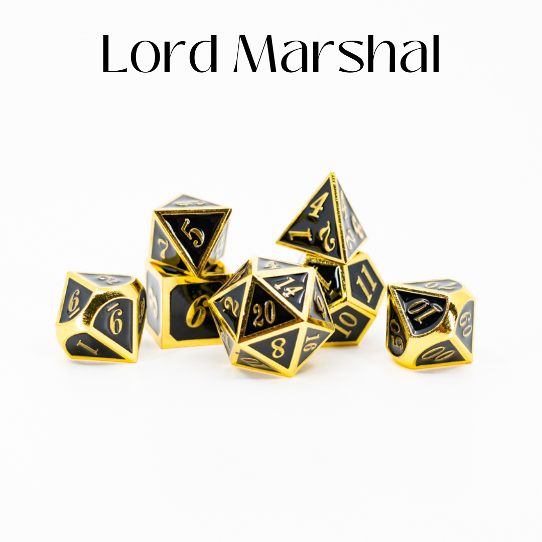 Lord Marshall | 7 Piece Metal Dice Set - Emberglow Gaming