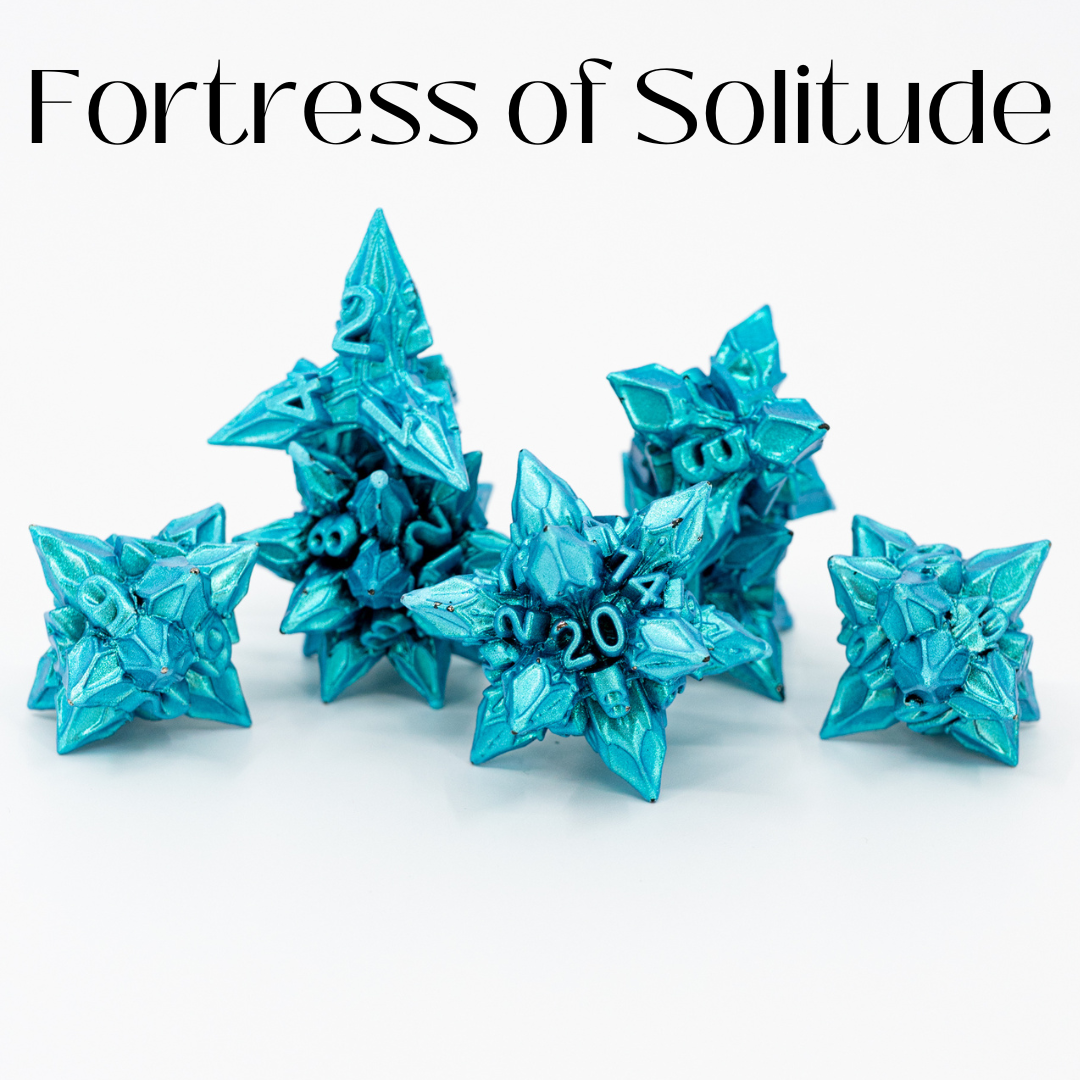 Fortress of Solitude | 7 Piece Metal Dice Set - Emberglow Gaming