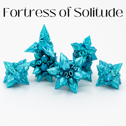 Fortress of Solitude | 7 Piece Metal Dice Set - Emberglow Gaming