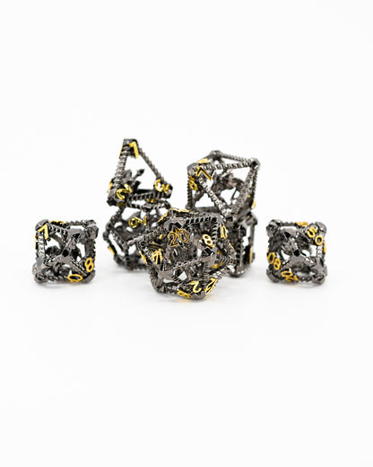 Spite Shackled | Hollow Dragon Core | 7 Piece Metal Dice Set - Emberglow Gaming