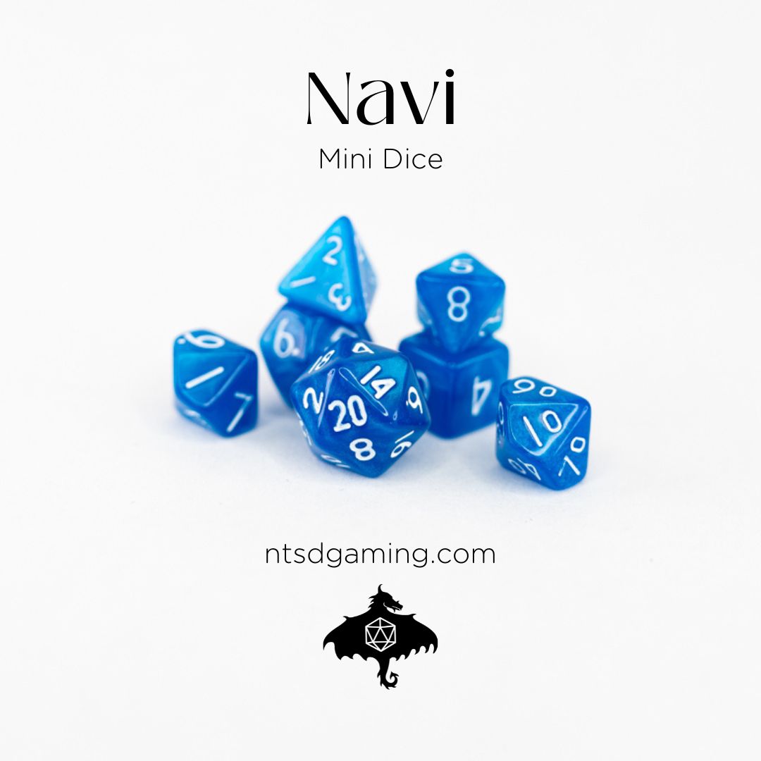 Navi | 7 Piece Mini Acrylic Polyhedral Dice Set - Emberglow Gaming