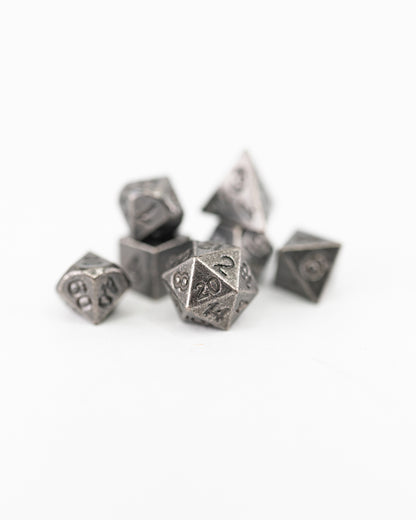 Flak | Silver | 7 Piece Micro Mini Metal Set - Emberglow Gaming