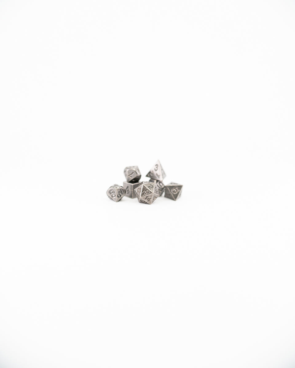 Flak | Silver | 7 Piece Micro Mini Metal Set - Emberglow Gaming