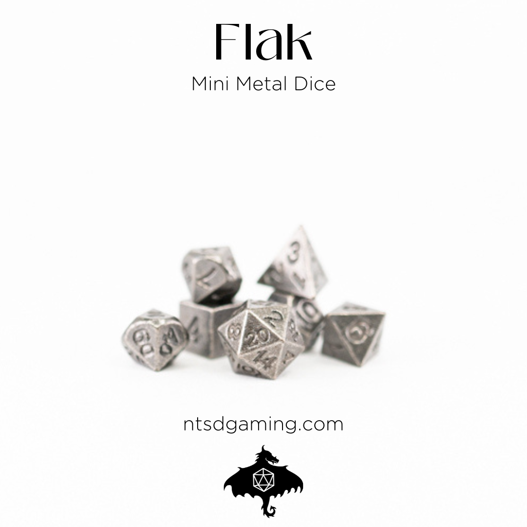 Flak | Silver | 7 Piece Micro Mini Metal Set - Emberglow Gaming