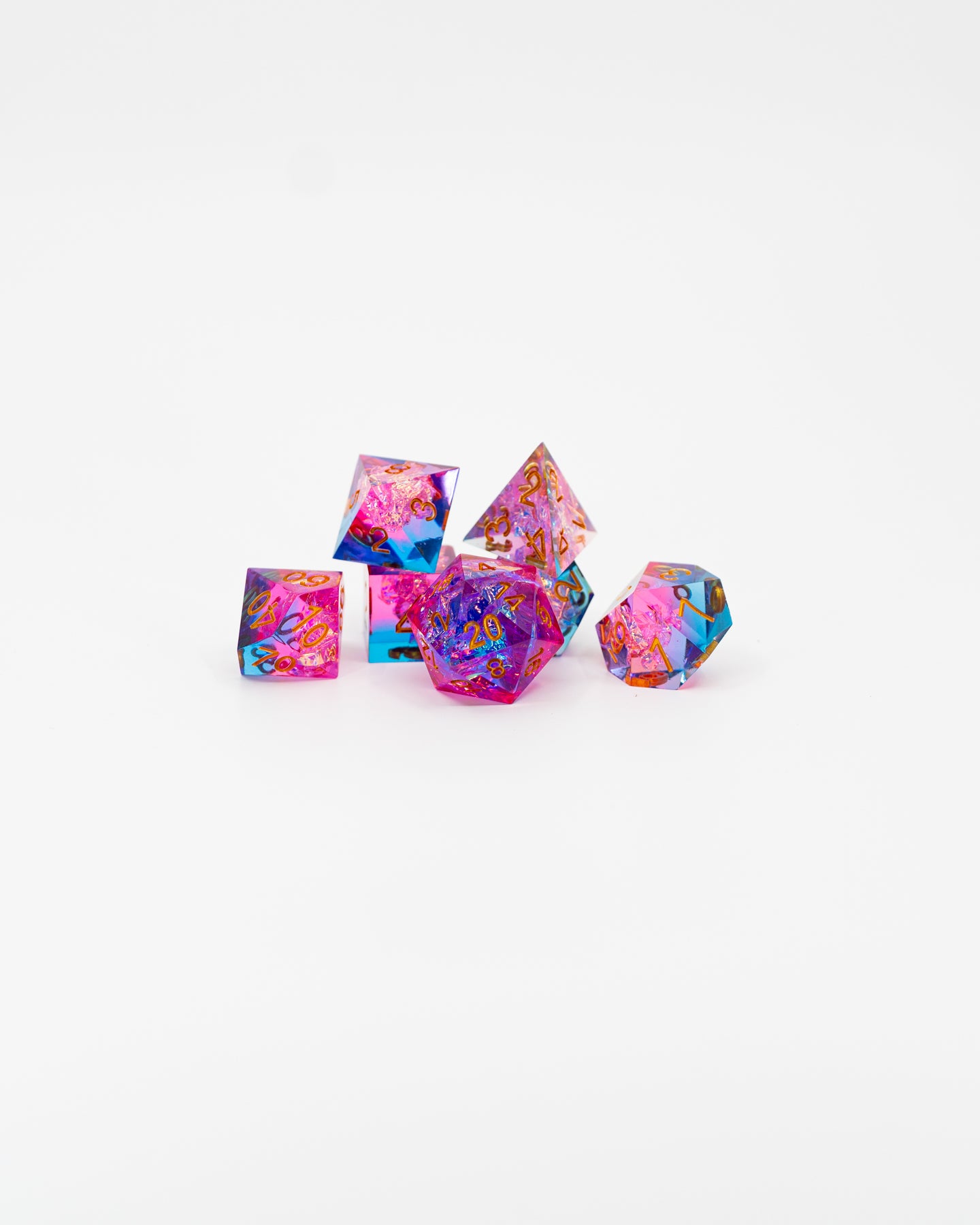 Drider's Remorse | 7 Piece Sharp Edge Dice Set - Emberglow Gaming