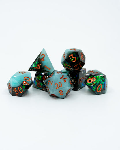 Mystic Marked | 7 Piece Sharp Edge Resin Dice Set