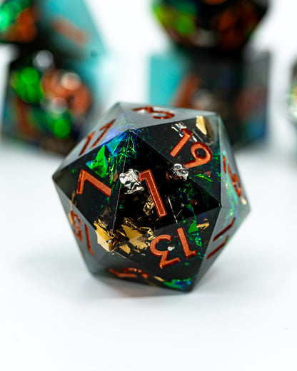 Mystic Marked | 7 Piece Sharp Edge Resin Dice Set