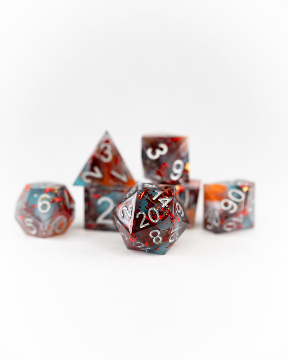 Illien's Song | 7 Piece Sharp Edge Resin Dice Set - Emberglow Gaming