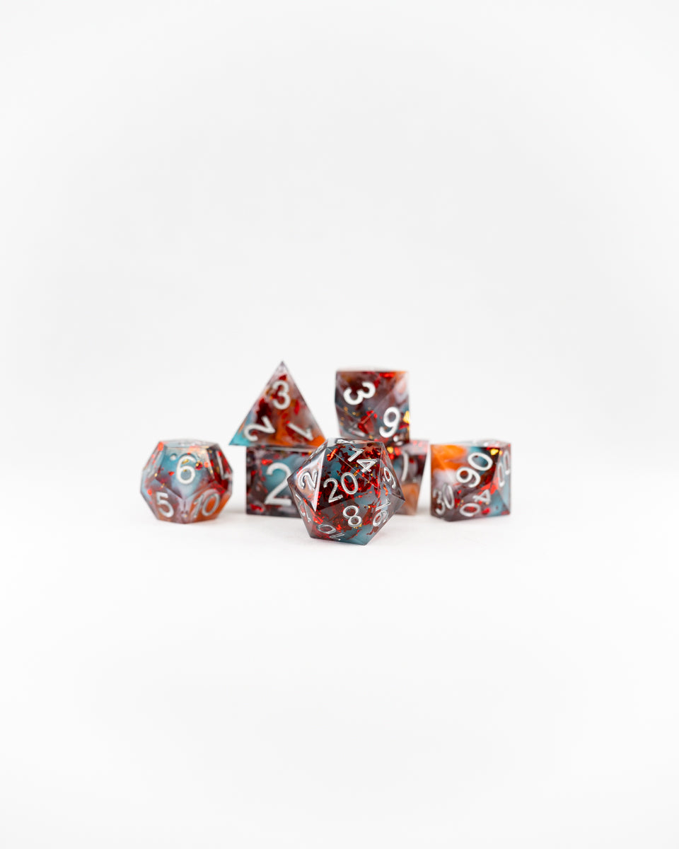 Illien's Song | 7 Piece Sharp Edge Resin Dice Set - Emberglow Gaming