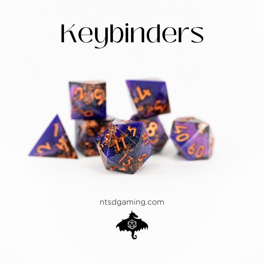 Keybinders | 7 Piece Sharp Edge Resin Dice Set - Emberglow Gaming