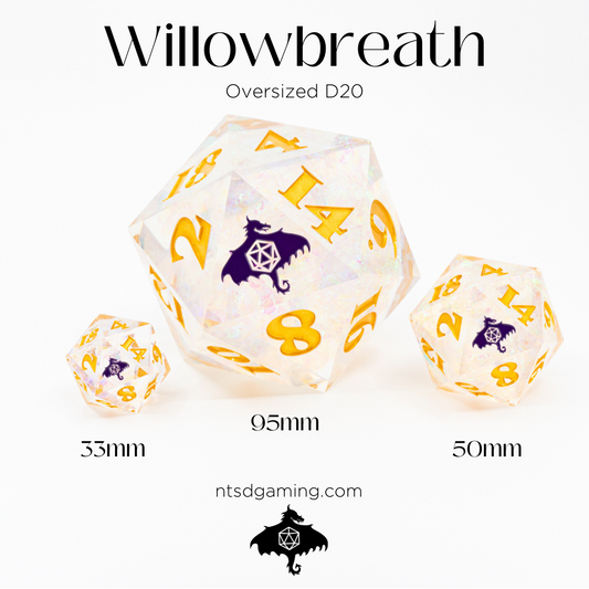 Willowbreath | 50mm Sharp Edge D20 - Emberglow Gaming