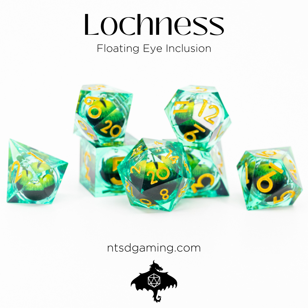 Lochness | Floating Eye Inclusion | 7 Piece Sharp Edge Set - Emberglow Gaming