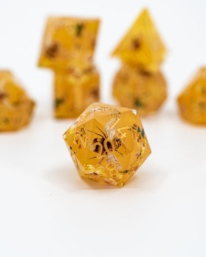 PollenHedral | Double Cast | 7 Piece Sharp Edge Dice Set