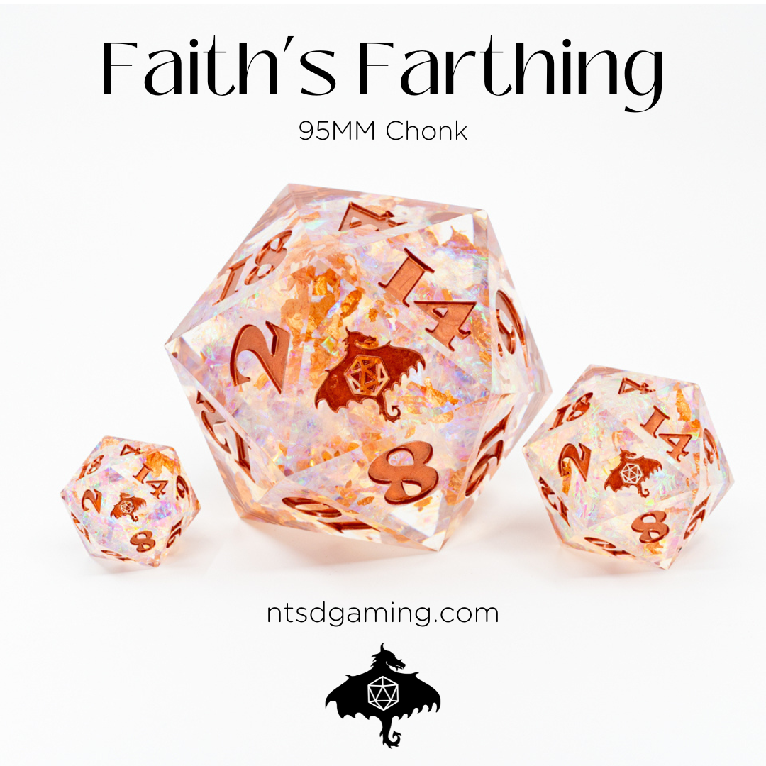 Faith's Farthing | Sharp Edge 95mm  D20 - Emberglow Gaming