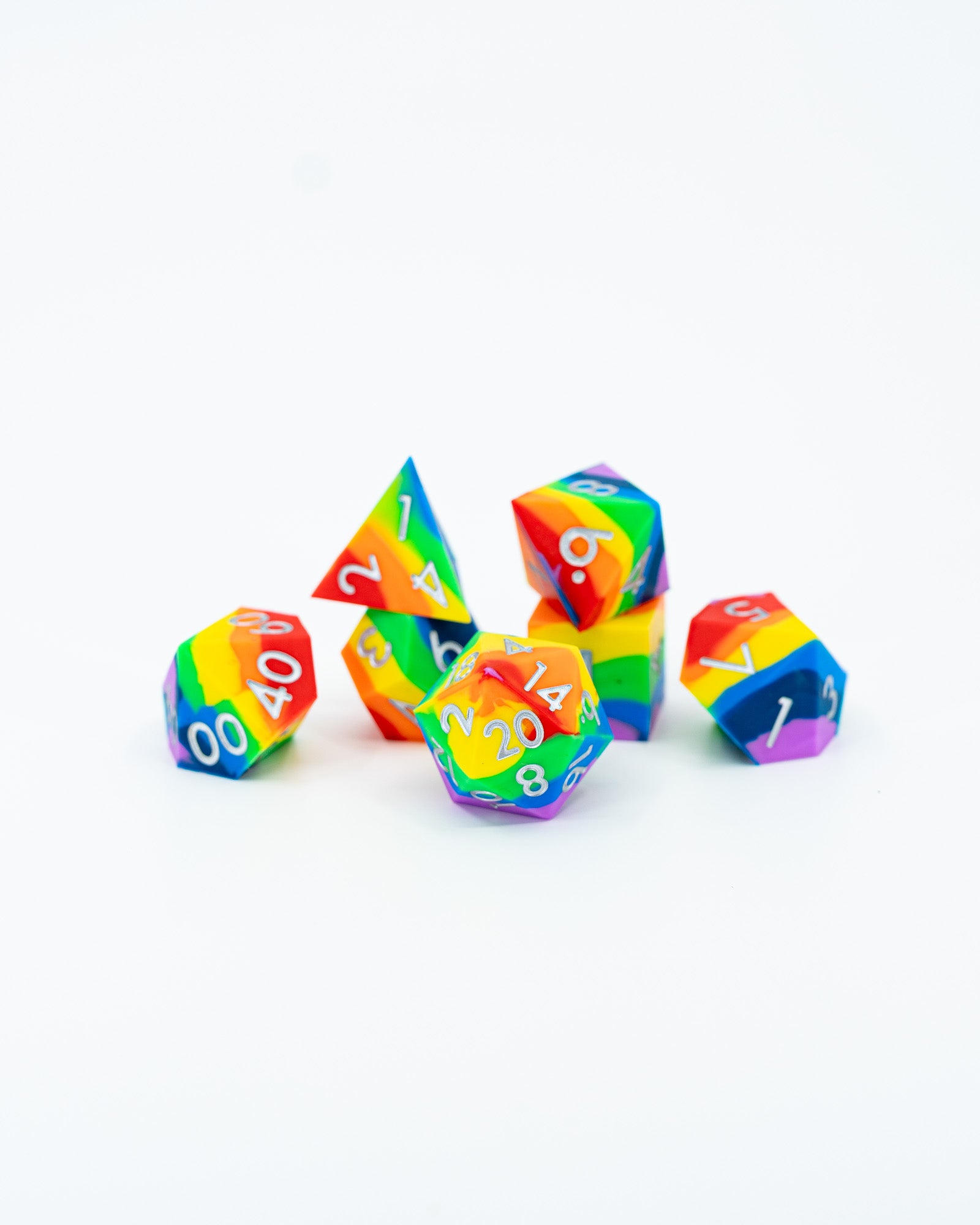 Taste the Rainbow  | 7 Piece Soft Silicone Dice Set