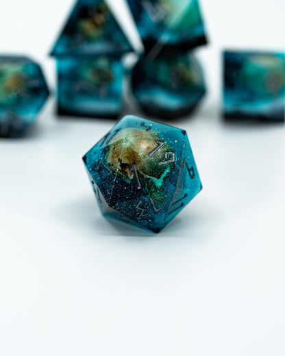 Tank Tolman | Wyrd of the World Tree | 7 Piece Sharp Edge Dice Set