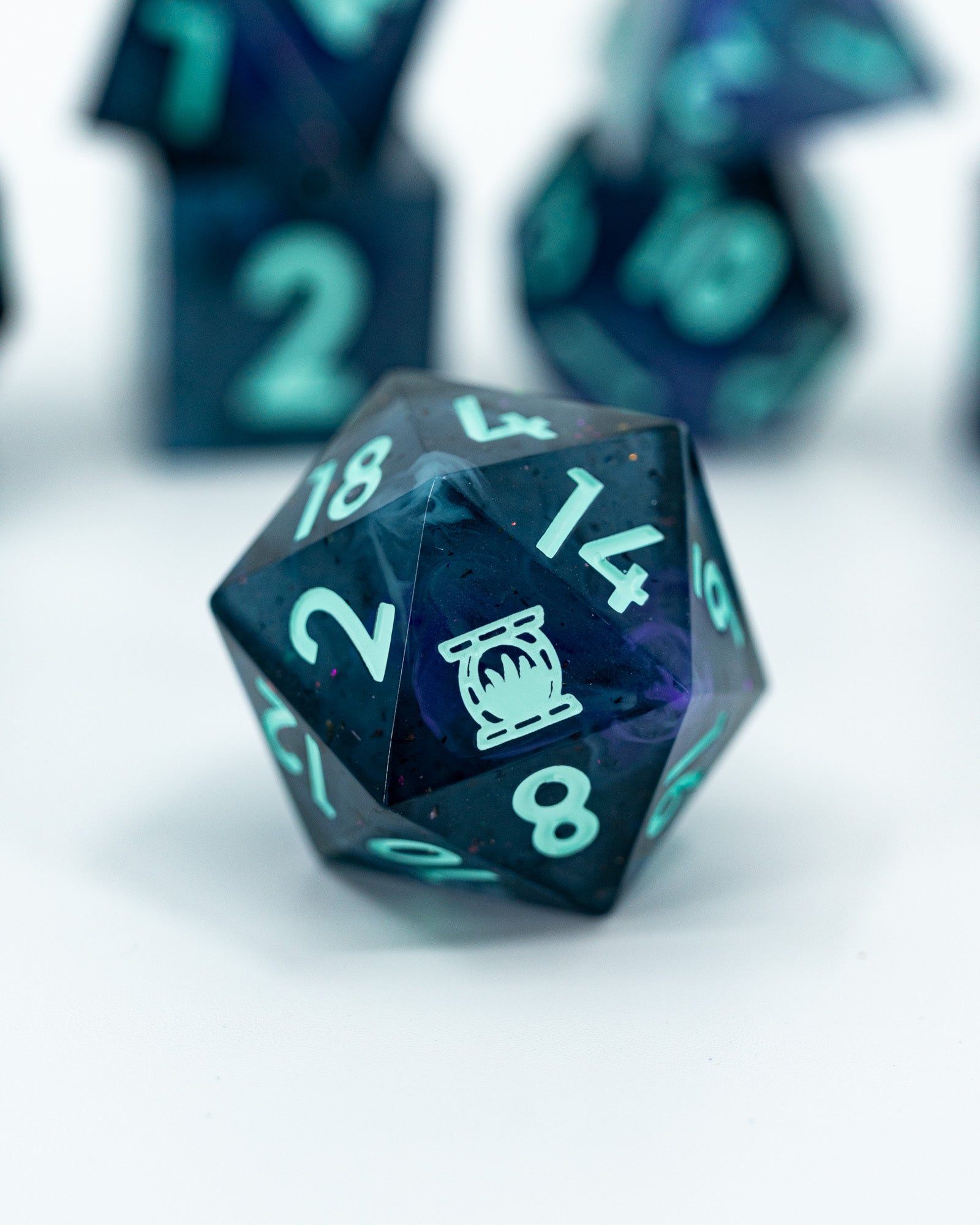 The Lightless Lands | Emberglow Original | 7 Piece Sharp Edge Resin Dice Set
