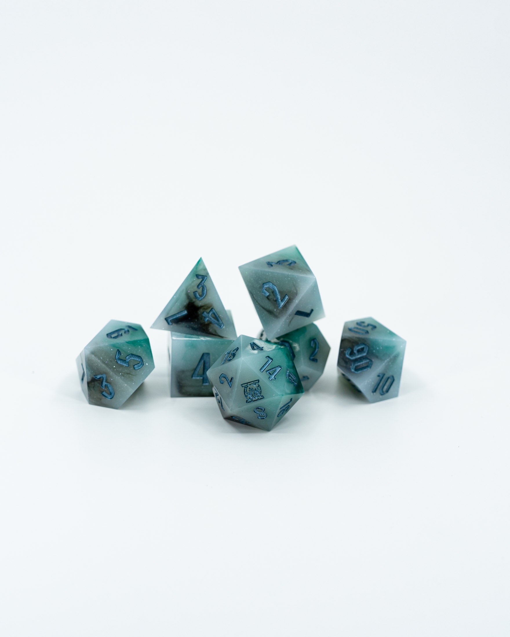 Tank Tolman | Infected Snow | 7 Piece Sharp Edge Dice Set