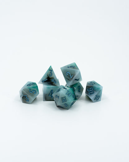 Tank Tolman | Infected Snow | 7 Piece Sharp Edge Dice Set