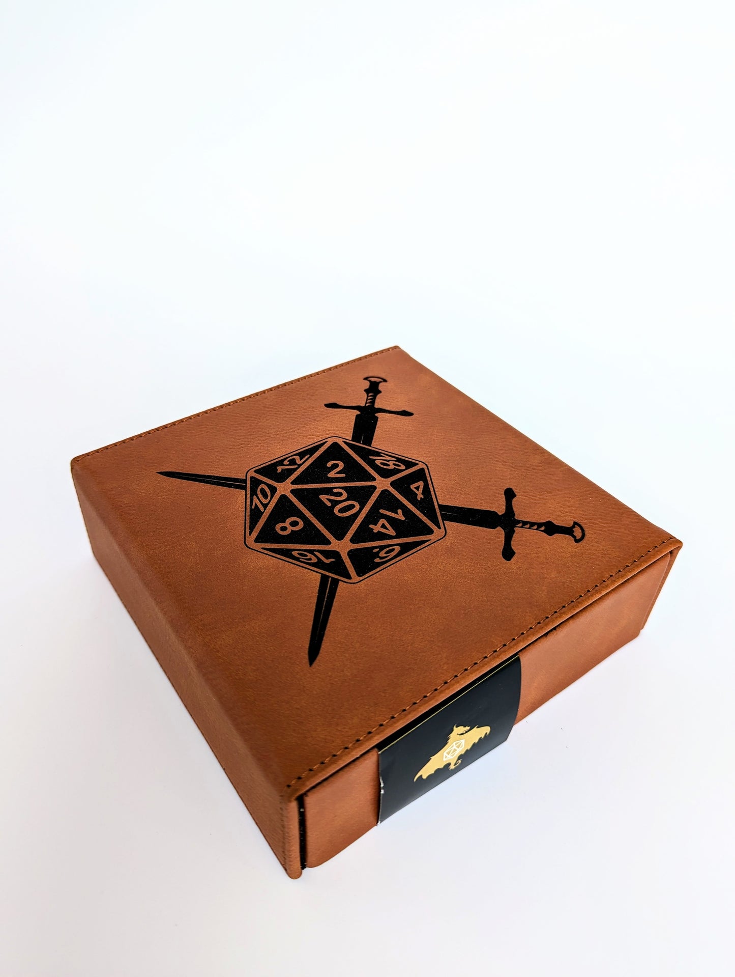 D20 Swords | Vegan Leather Dice Box - Emberglow Gaming