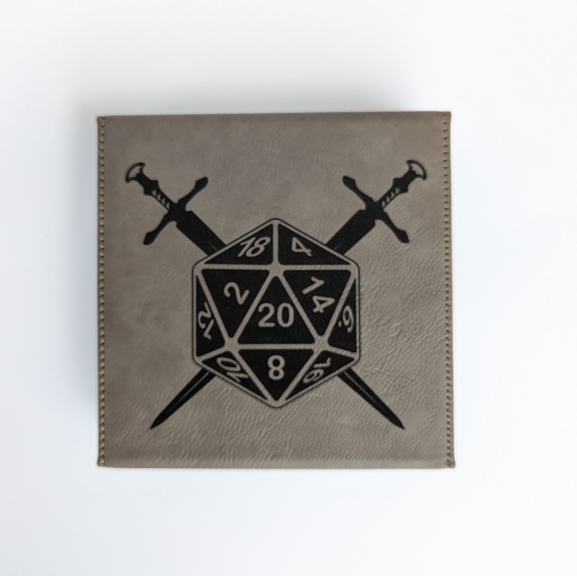 D20 Swords | Vegan Leather Dice Box - Emberglow Gaming