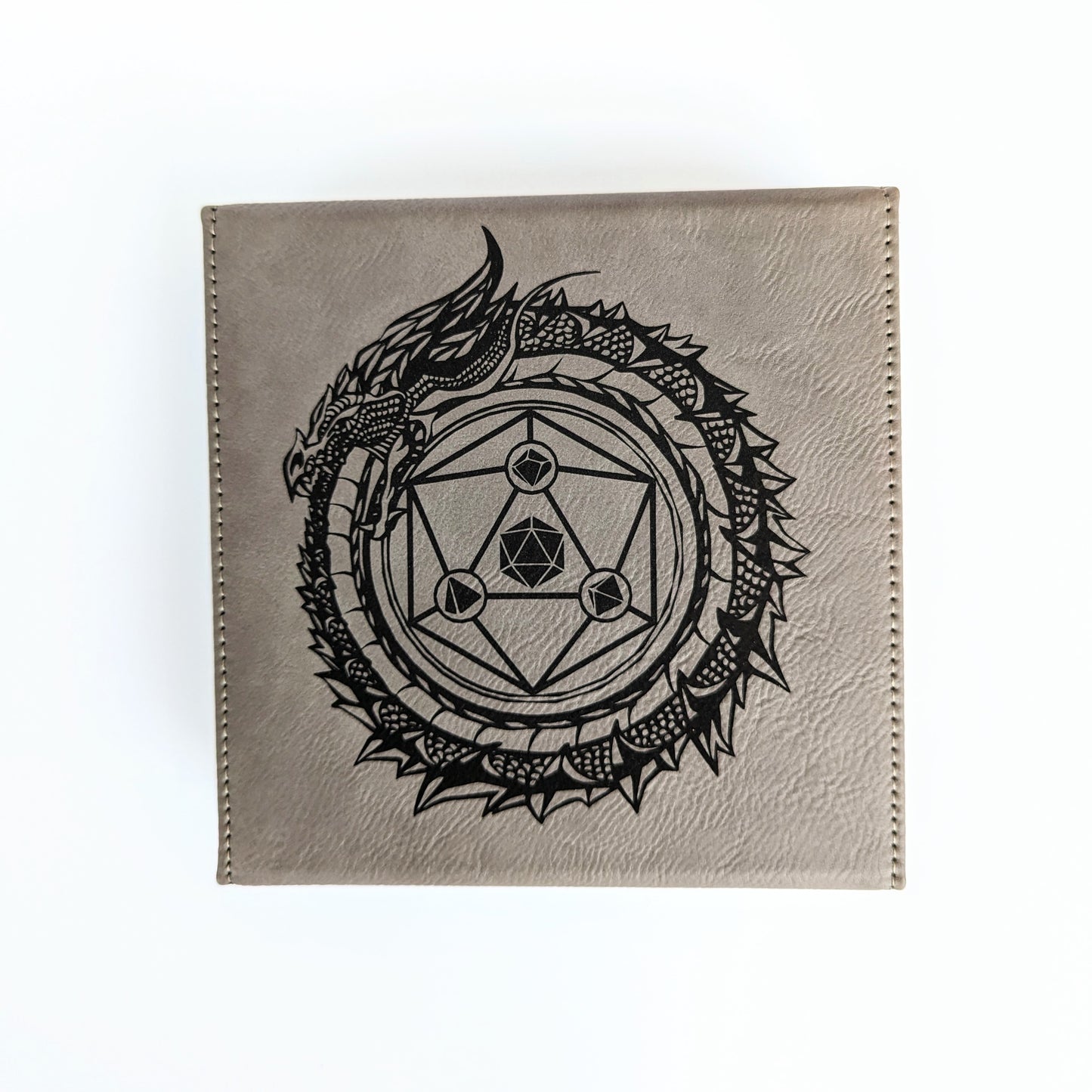 Dragon Circle | Vegan Leather Dice Box - Emberglow Gaming