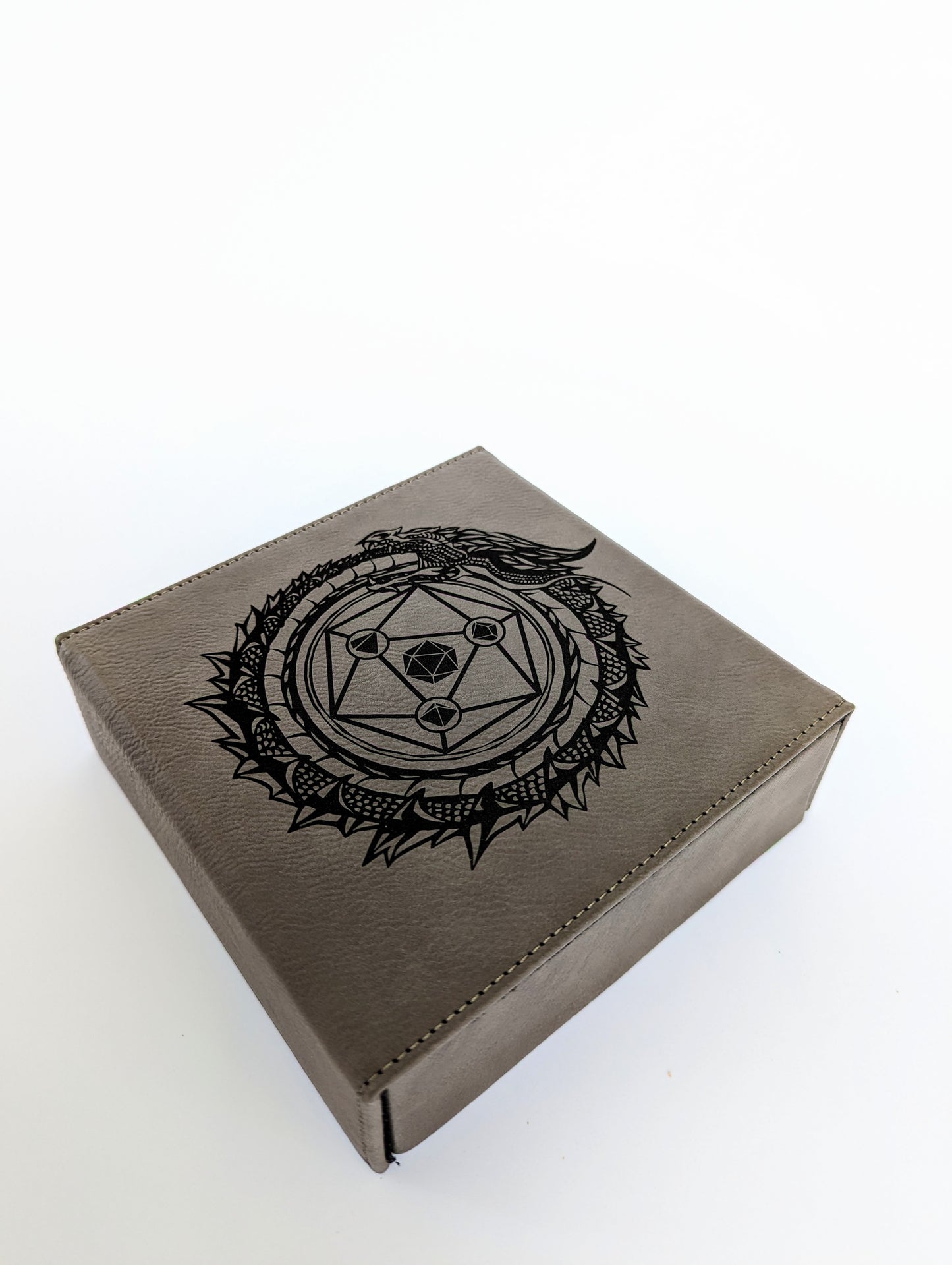 Dragon Circle | Vegan Leather Dice Box - Emberglow Gaming