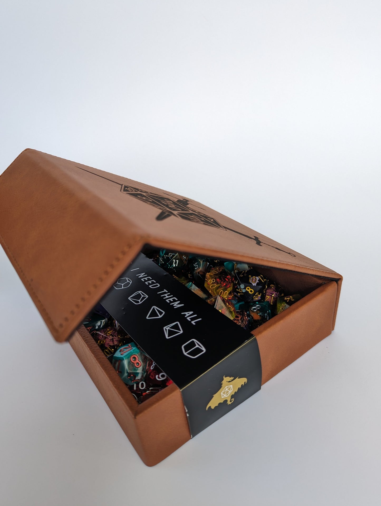 Yes, I Need Them All | Vegan Leather Dice Box - Emberglow Gaming