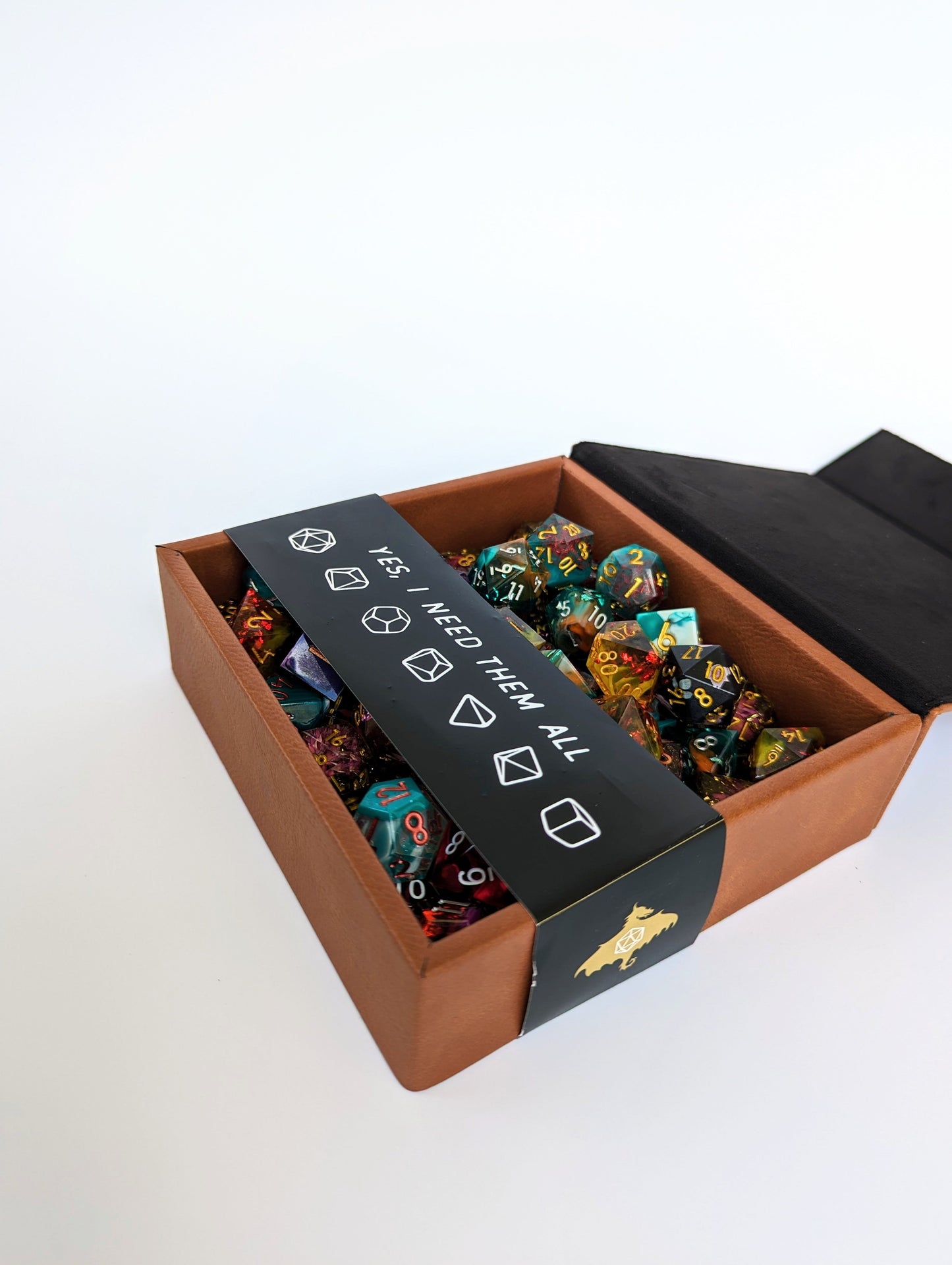 Yes, I Need Them All | Vegan Leather Dice Box - Emberglow Gaming