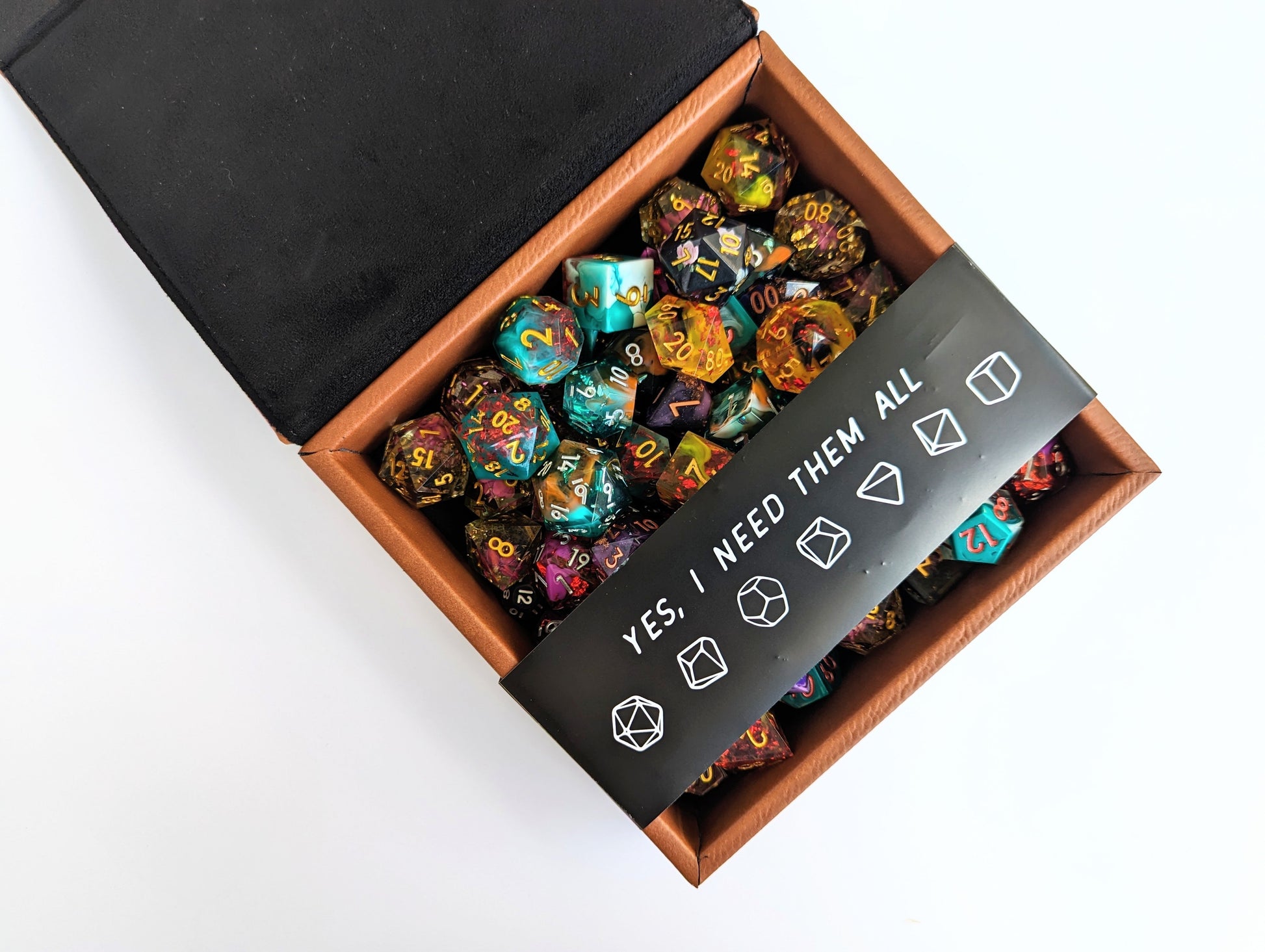 Yes, I Need Them All | Vegan Leather Dice Box - Emberglow Gaming