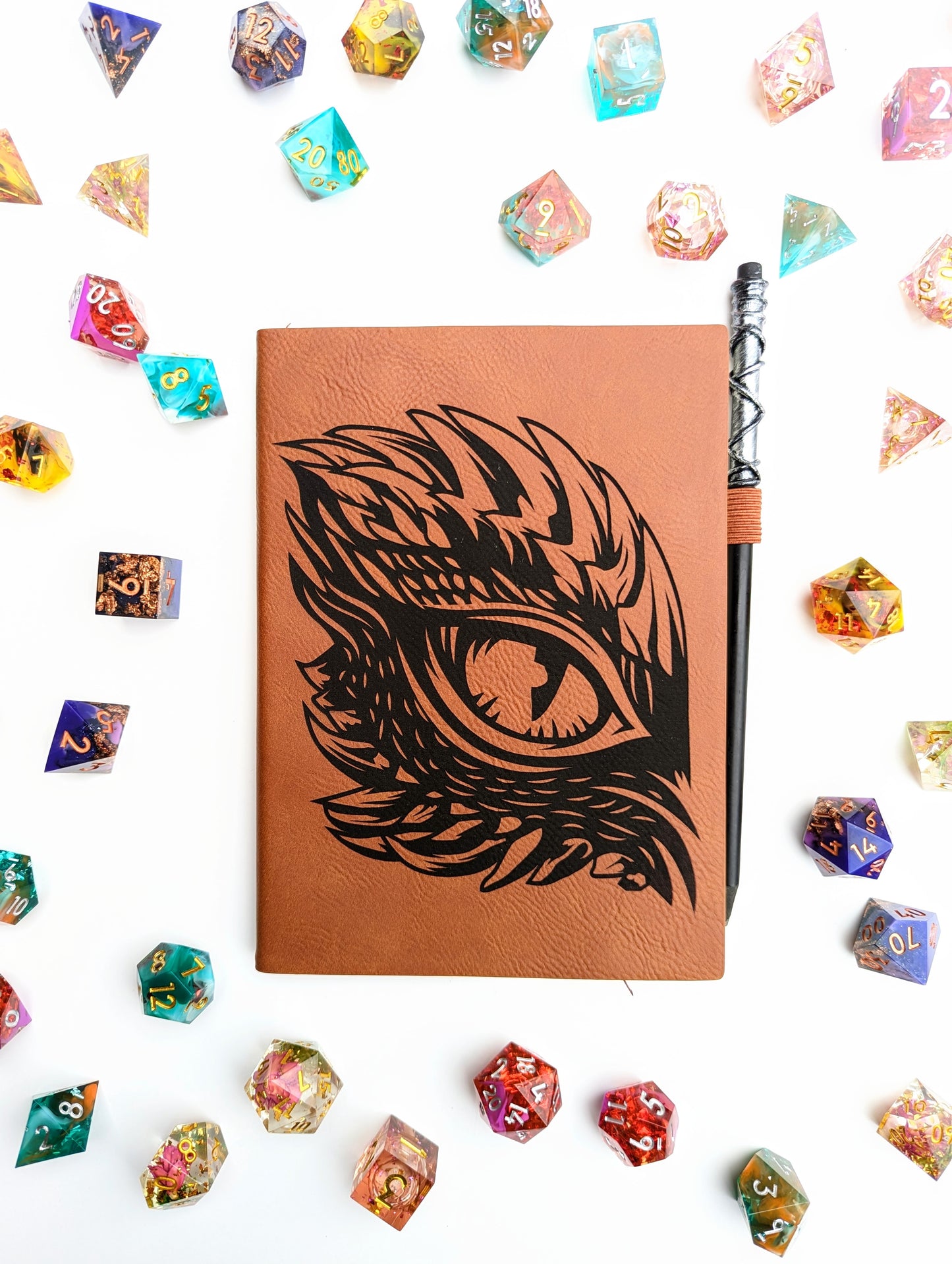 The Roving Eye | Vegan Leather Mini Dot Journal - Emberglow Gaming