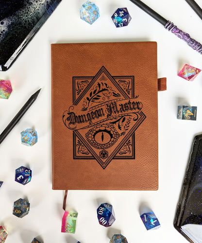 Vintage Dungeon Master | Vegan Leather Mini Dot Journal - Emberglow Gaming