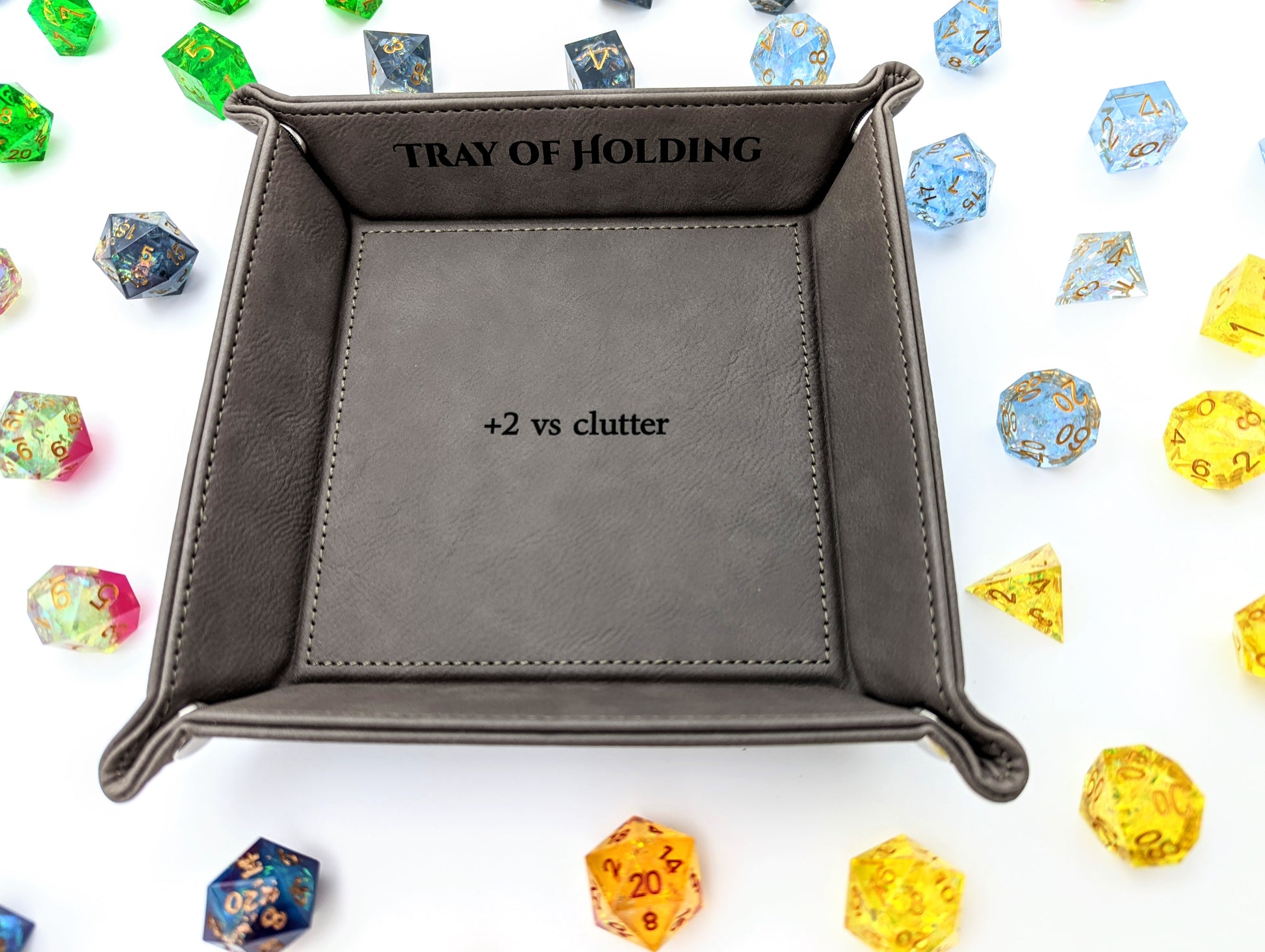 Tray of Holding | Vegan Leather Valet Catchall Rolling Tray - Emberglow Gaming