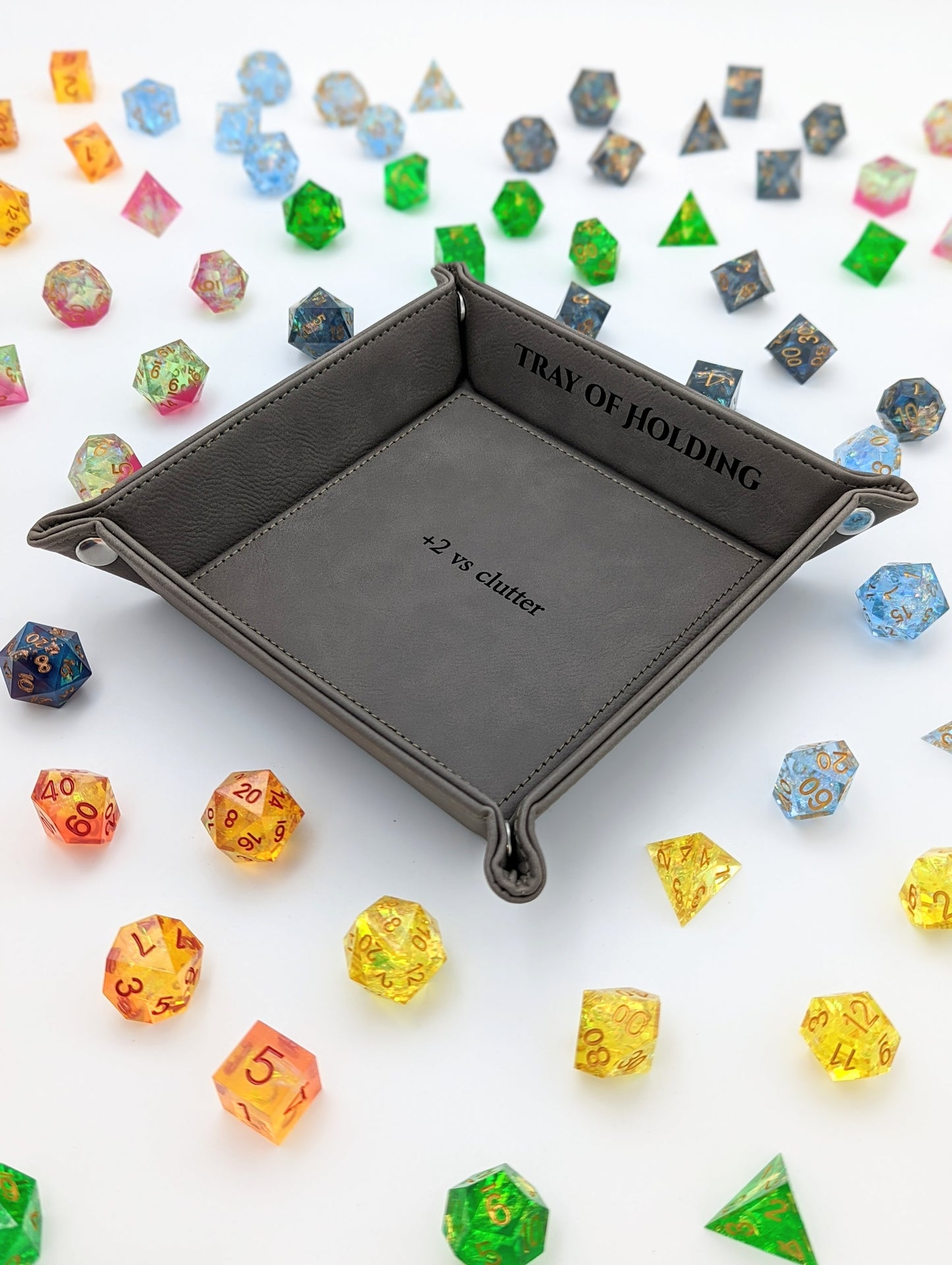 Tray of Holding | Vegan Leather Valet Catchall Rolling Tray - Emberglow Gaming