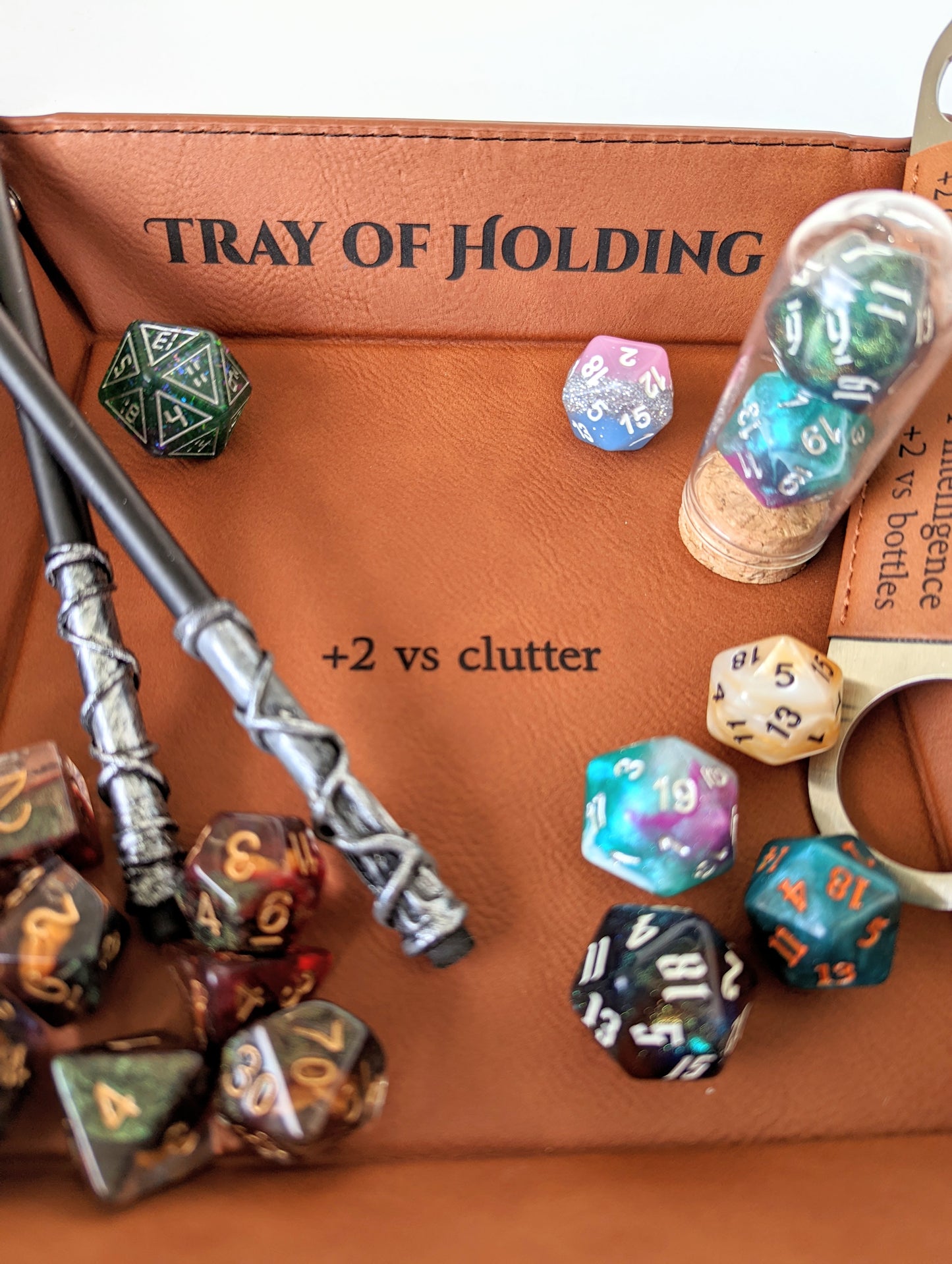 Tray of Holding | Vegan Leather Valet Catchall Rolling Tray - Emberglow Gaming