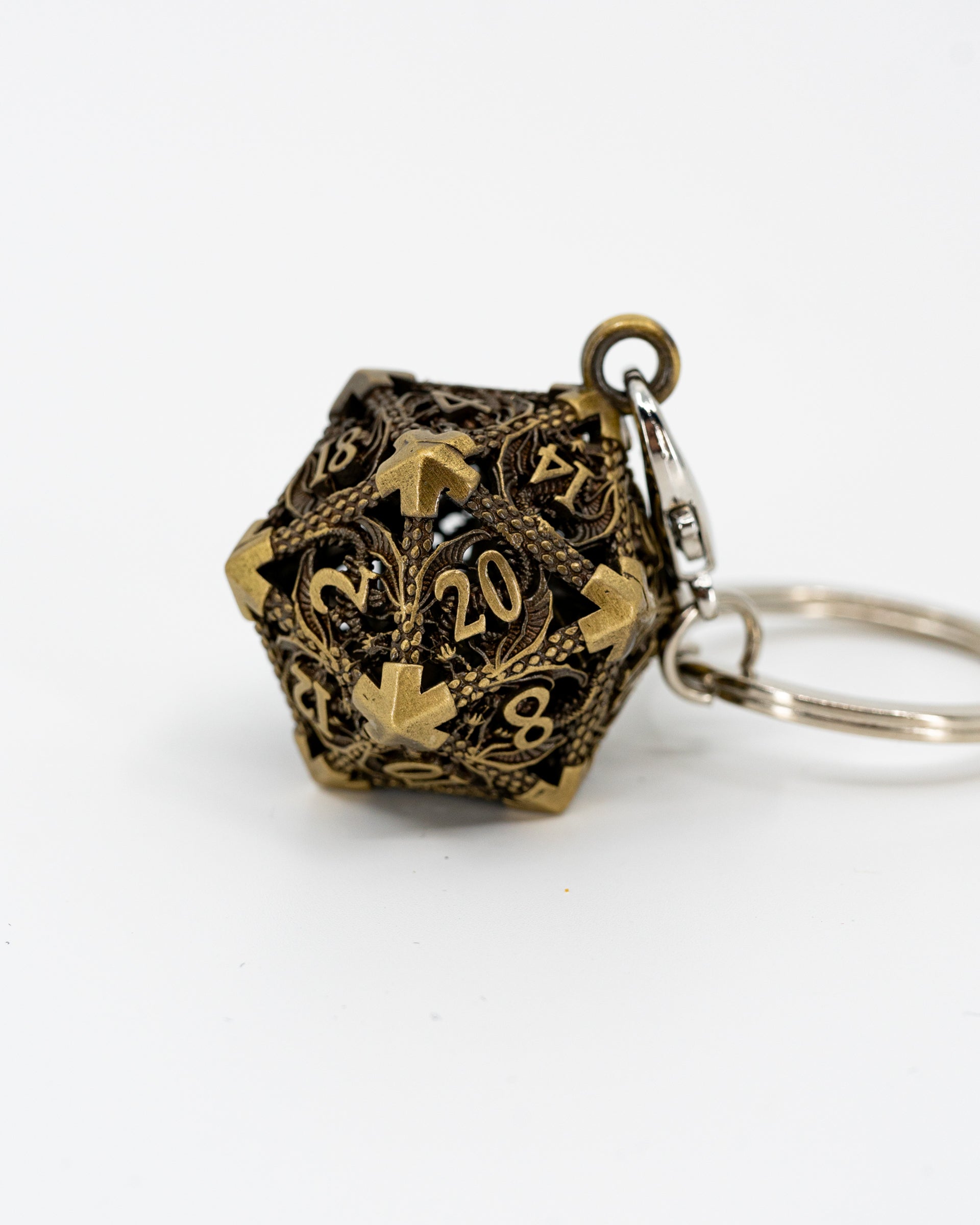 D20 Gold Keychain - Emberglow Gaming