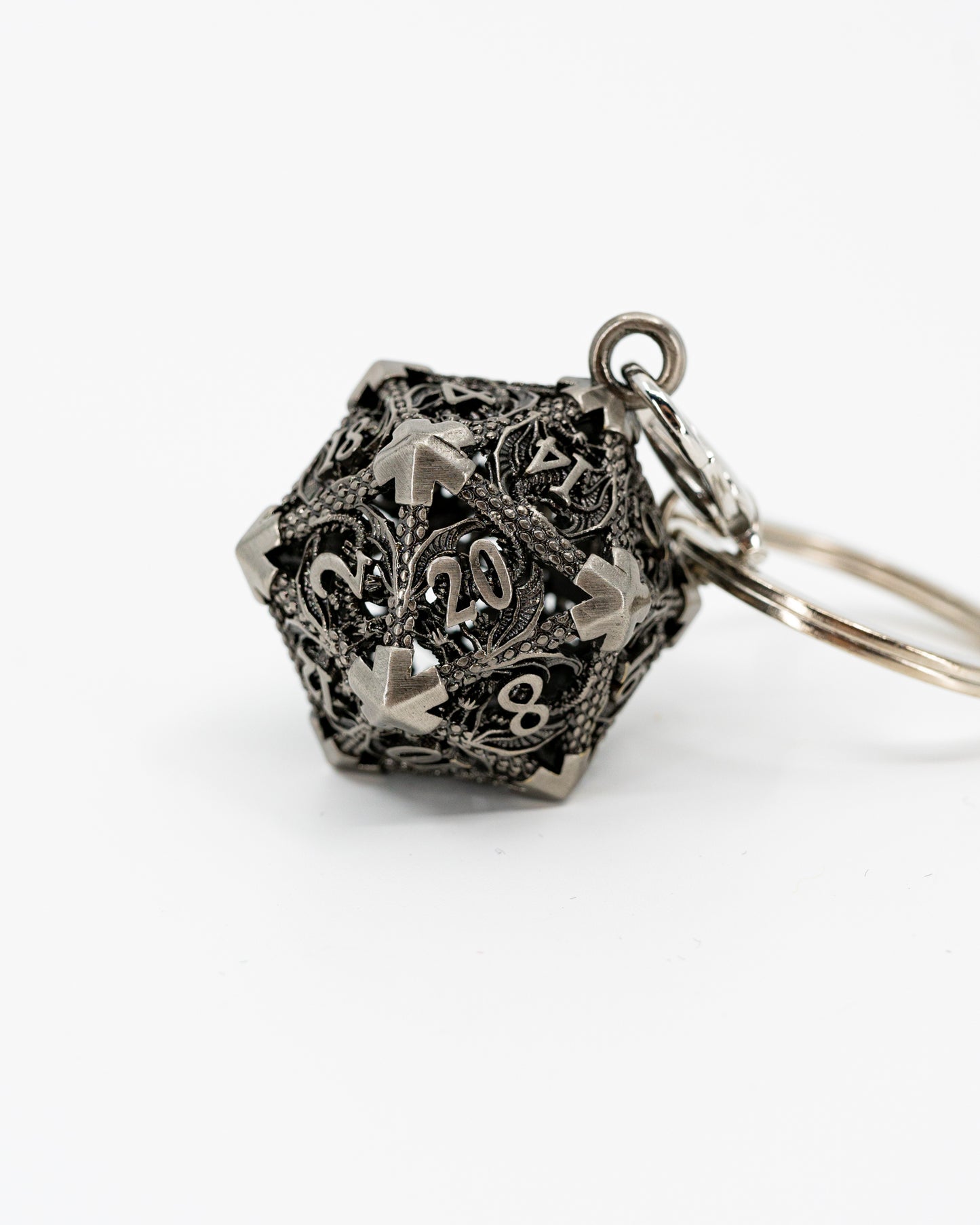 D20 Keychain Locket with Micro Metal Dice - Emberglow Gaming