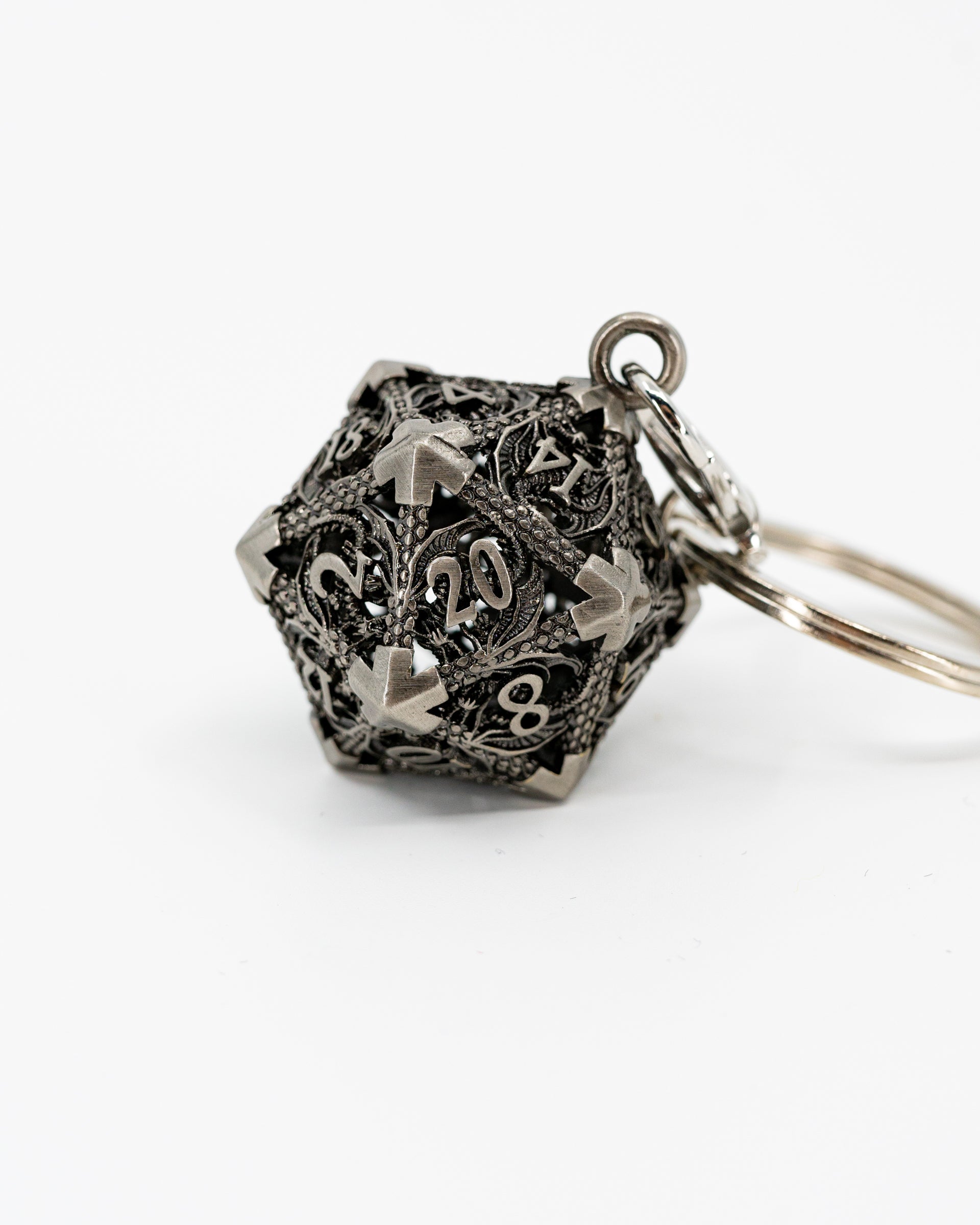 D20 Keychain Locket with Micro Metal Dice - Emberglow Gaming