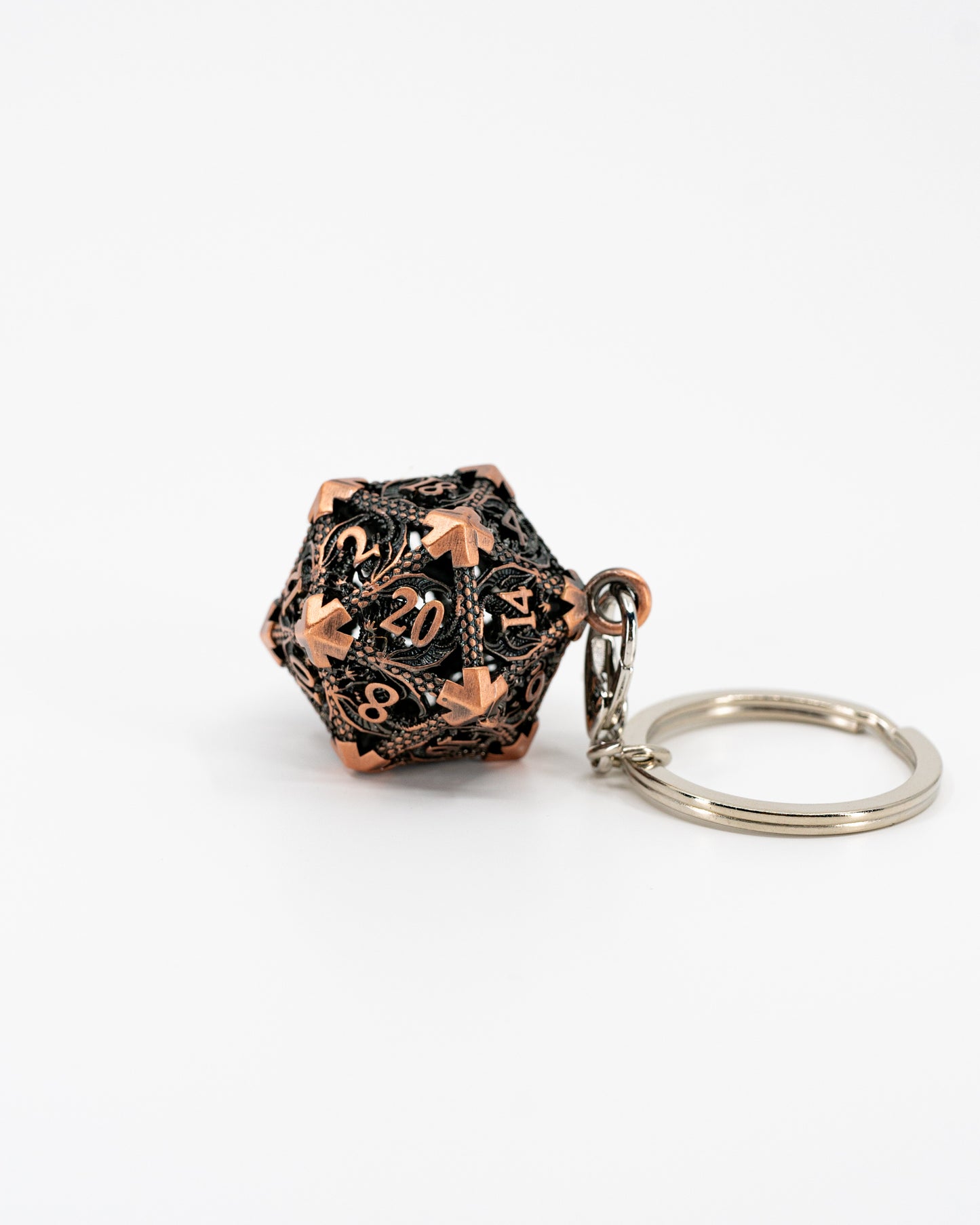 D20 Keychain Locket with Micro Metal Dice - Emberglow Gaming