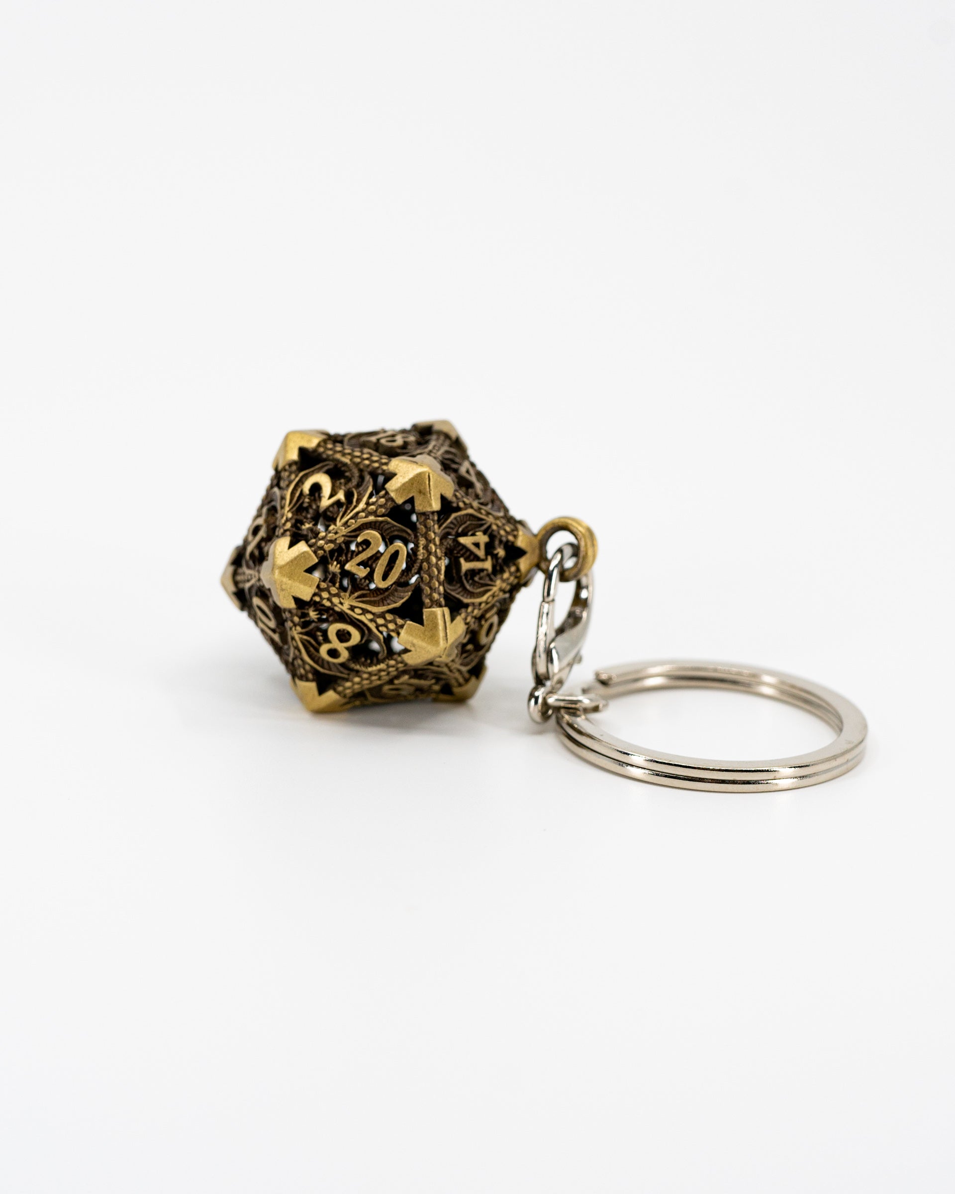 D20 Keychain Locket with Micro Metal Dice - Emberglow Gaming