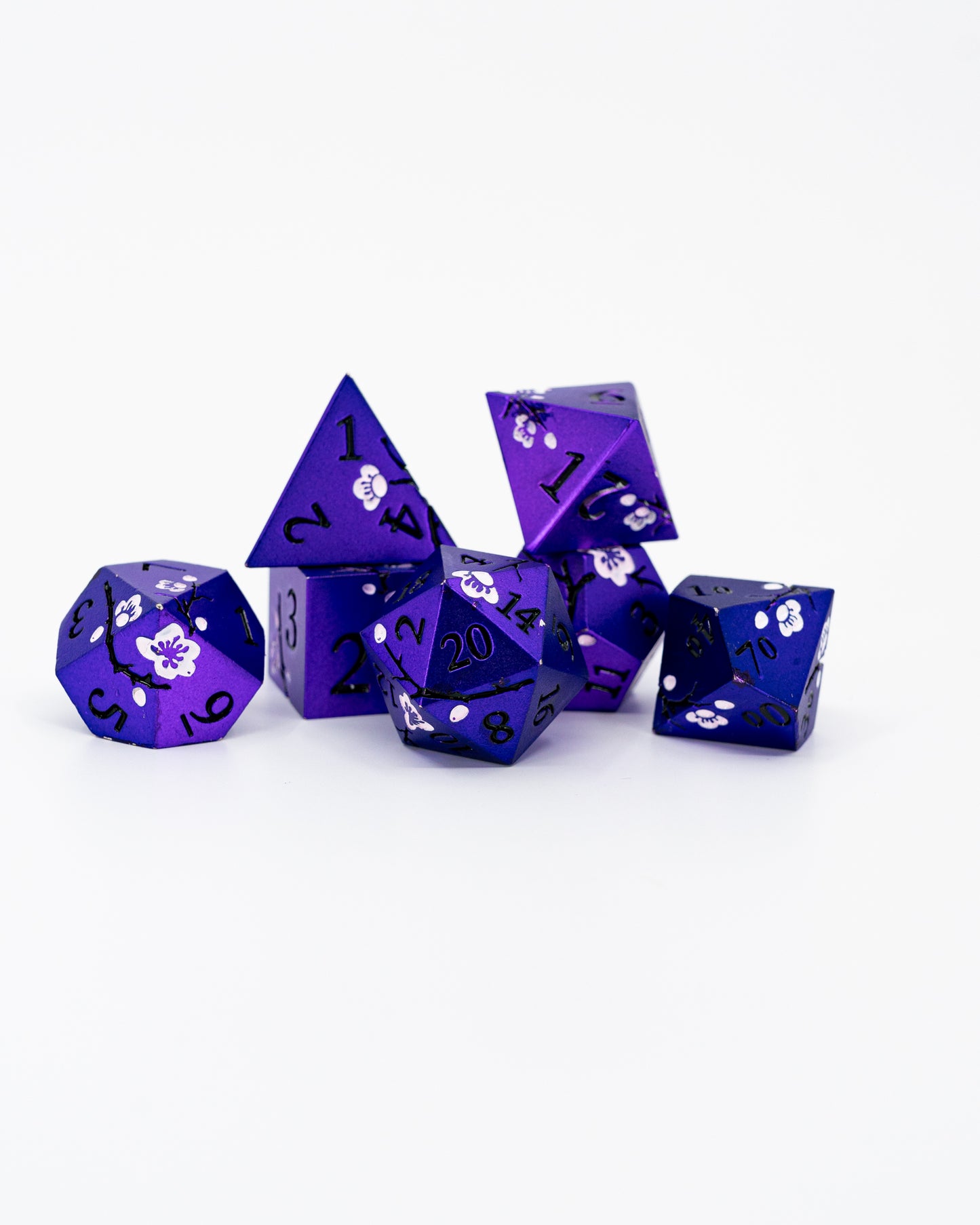 Queen's Bloom | 7 Piece Metal Dice Set - Emberglow Gaming