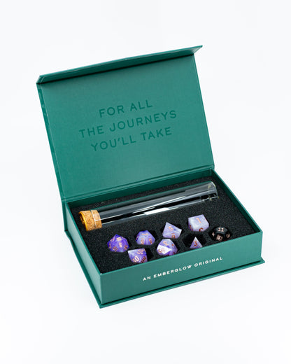 Essence of Dittany | Emberglow Original | 7 or 8 Piece Sharp Edge Resin Dice Set