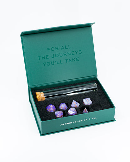 Essence of Dittany | Emberglow Original | 7 or 8 Piece Sharp Edge Resin Dice Set