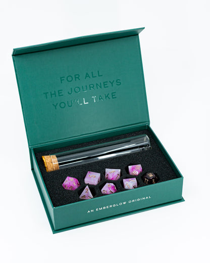 Mary Sue | Emberglow Original | 7 or 8 Piece Sharp Edge Resin Dice Set