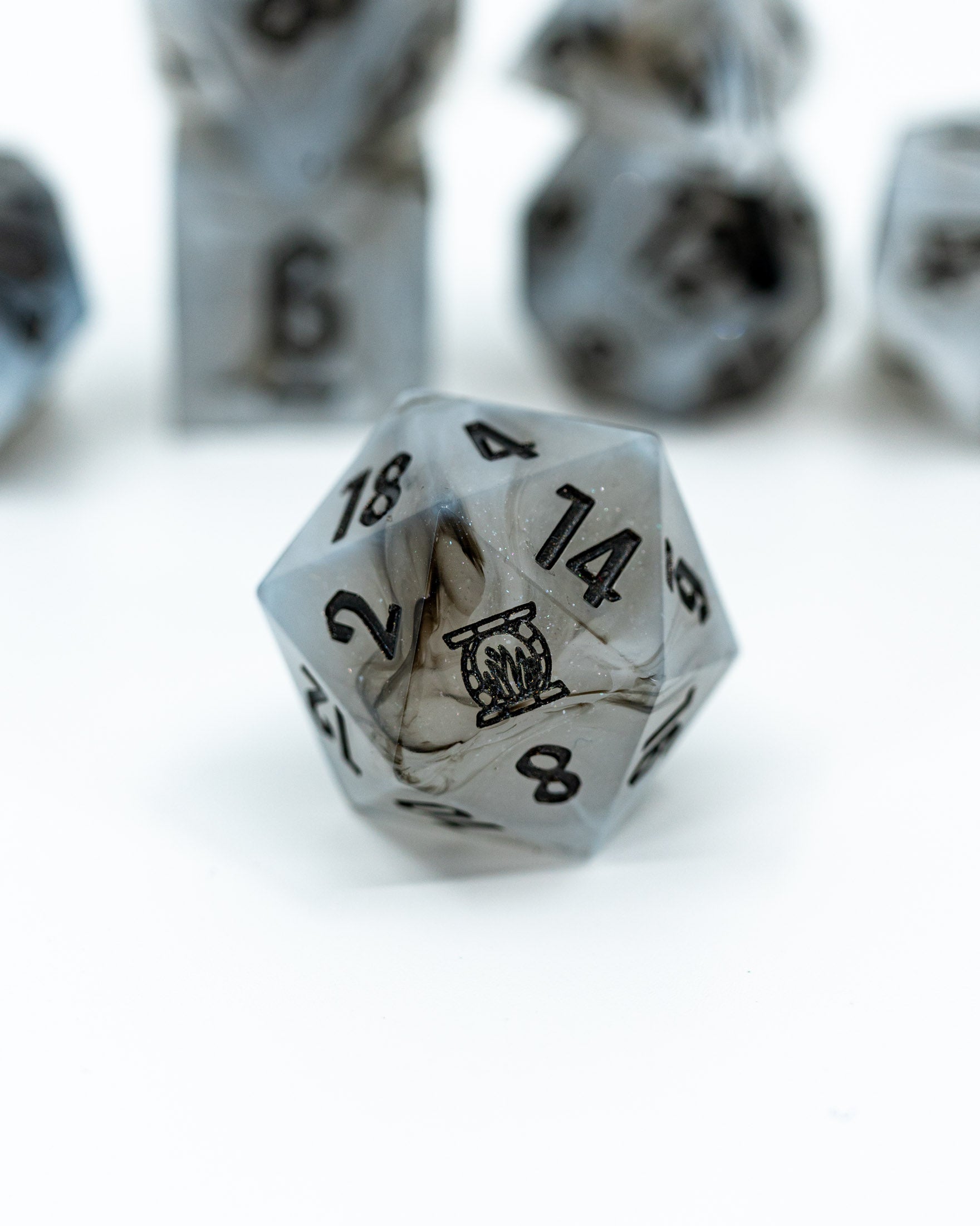 Plague Mask | Emberglow Original | 7 Piece Sharp Edge Resin Dice Set