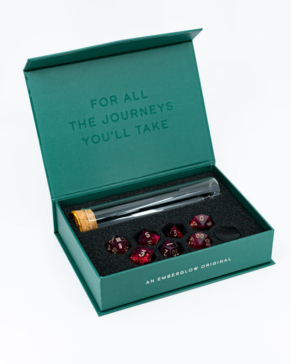 Blood Money | Emberglow Original | 7 or 8 Piece Sharp Edge Resin Dice Set