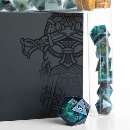 Tank Tolman | Wyrd of the World Tree | 7 Piece Sharp Edge Dice Set