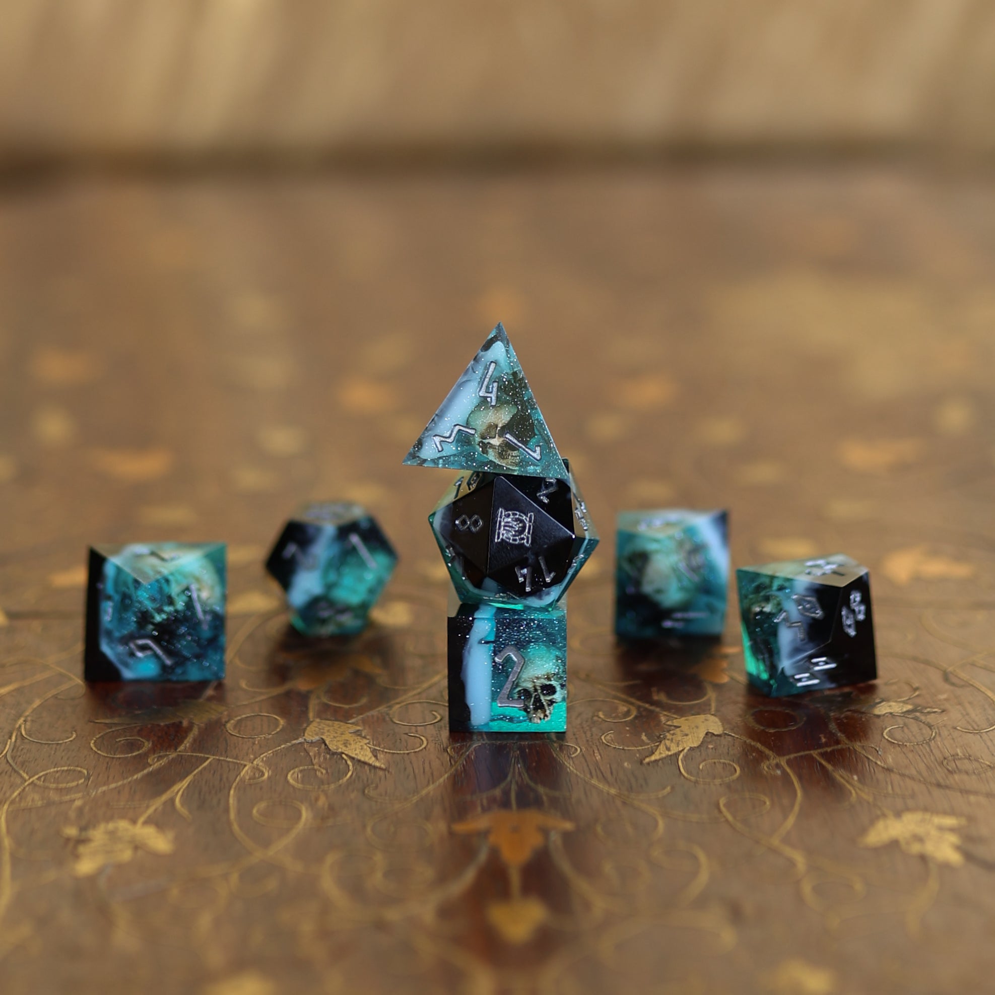 Tank Tolman | Wyrd of the World Tree | 7 Piece Sharp Edge Dice Set