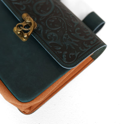 JZW | Leather Bag | LG | Dark Teal and Tan